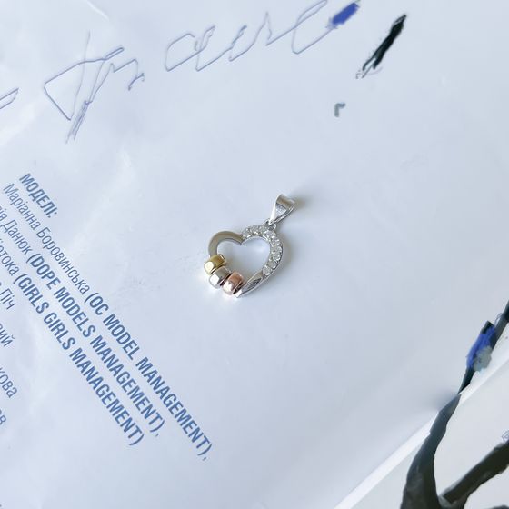 Серебряная подвеска с фианитами