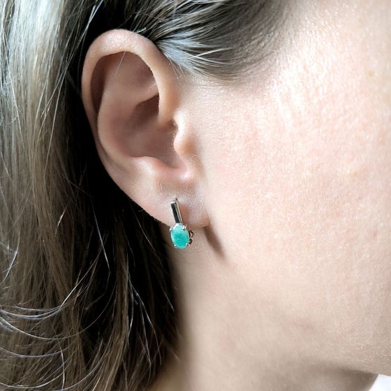 Серебряные серьги с изумрудом 1.385ct