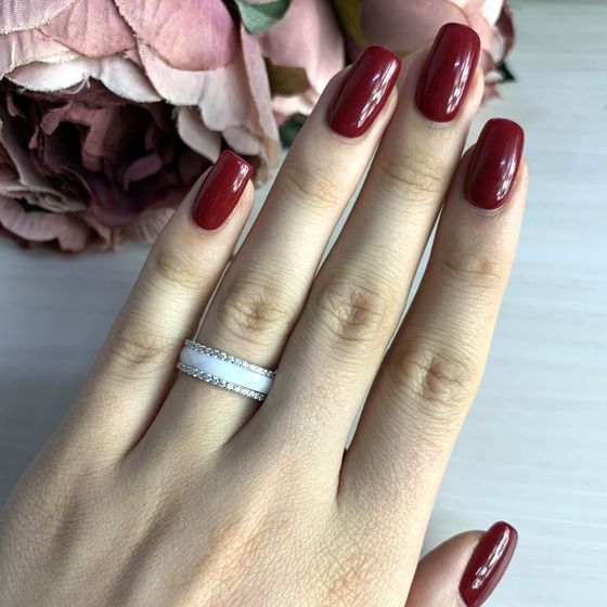 Silver ring with ceramics