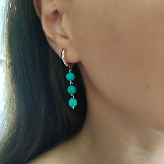 Silver earrings with turquoise