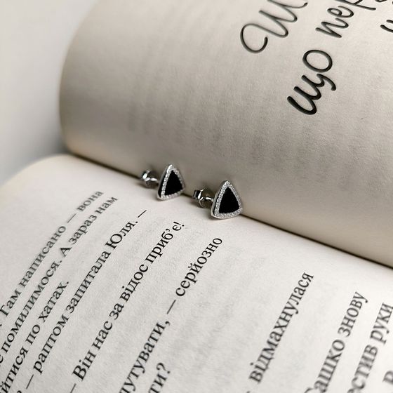 Срібні сережки з фіанітами