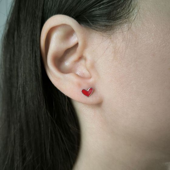 Срібні сережки з емаллю