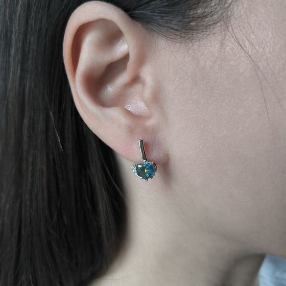 Срібні сережки з містик топазом 3.951ct