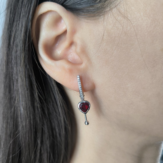 Срібні сережки з гранатом nano 1.61ct