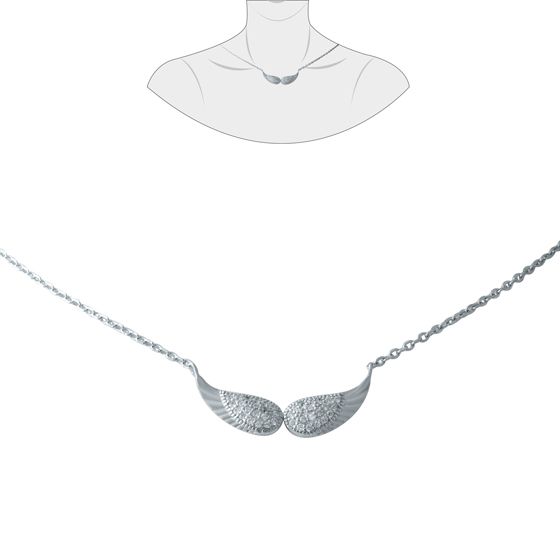 Silver necklace with phianites