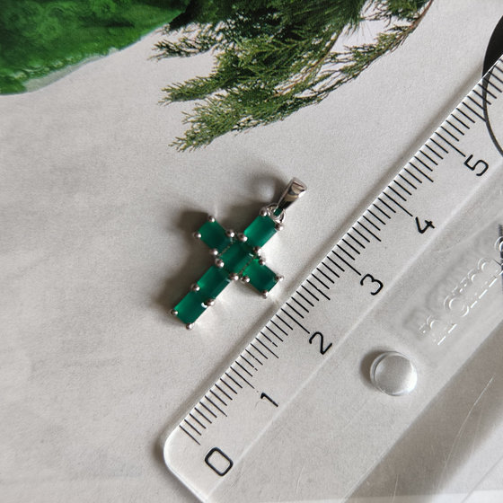 Серебряный крестик с агатом 1.267ct