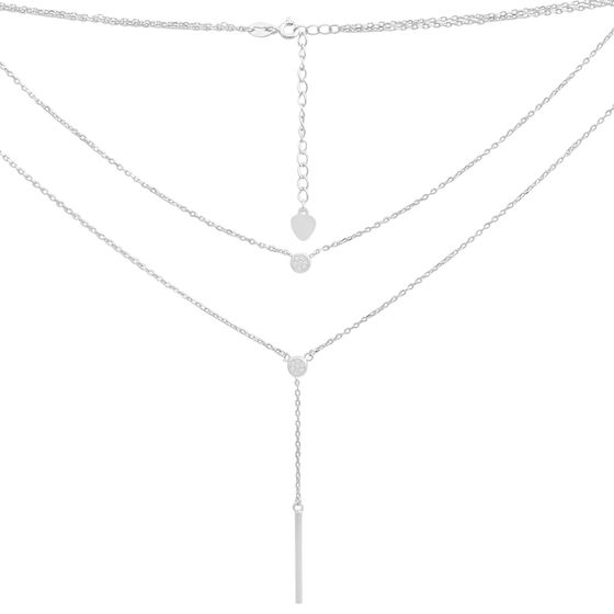 Silver necklace with phianites