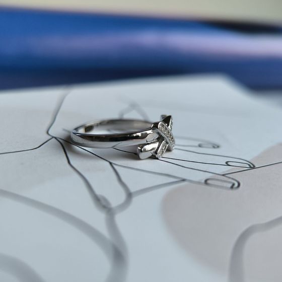 Silver Ring with Fianites