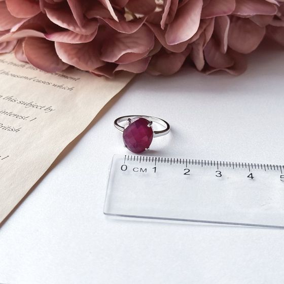 Silver ring with ruby