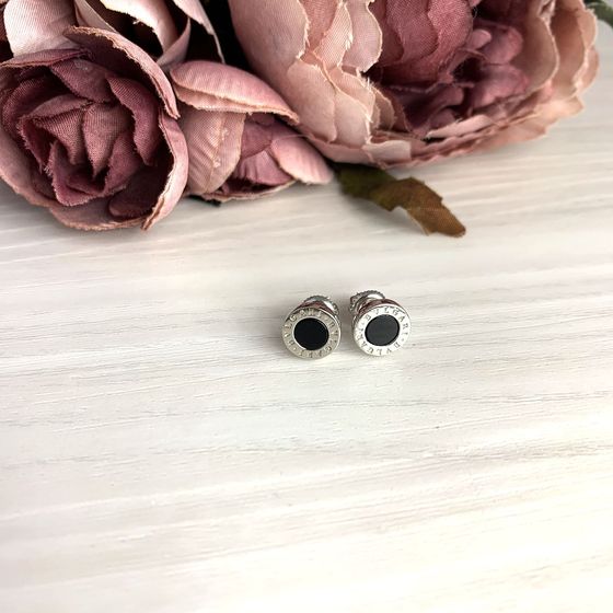 Срібні сережки без каміння, емалью