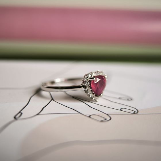 Серебряное кольцо с рубином 1.433ct