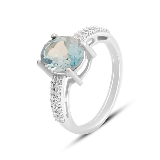 Серебряное кольцо с топазом 3.237ct