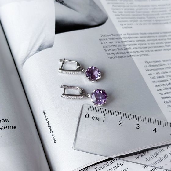 Silver earrings with amethyst 5.279ct