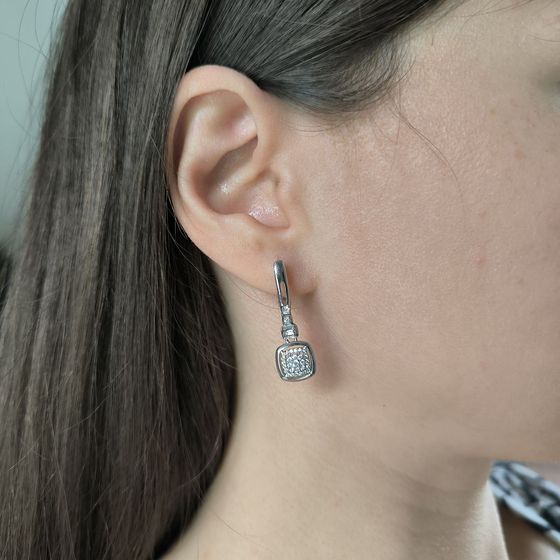 Silver Earrings with Fianites