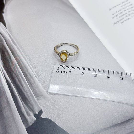 Срібна каблучка з цитрином nano 0.958ct