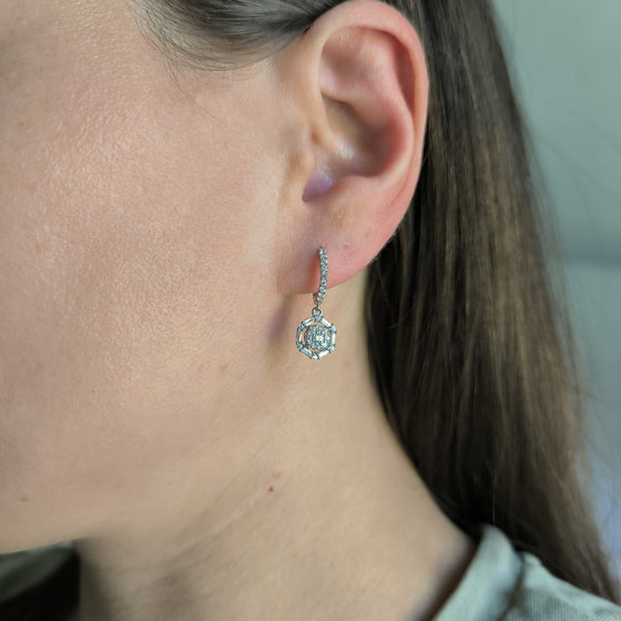 Silver earrings with cubic zirconia