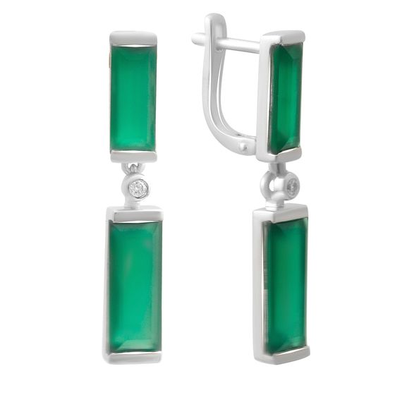 Silver earrings with agate 10.042ct