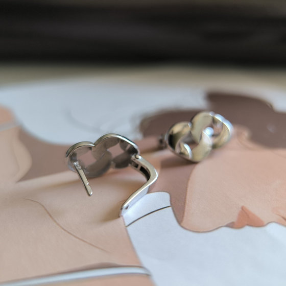 Silver earrings without stones