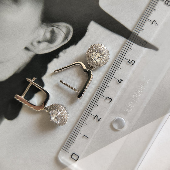 Silver earrings with cubic zirconia