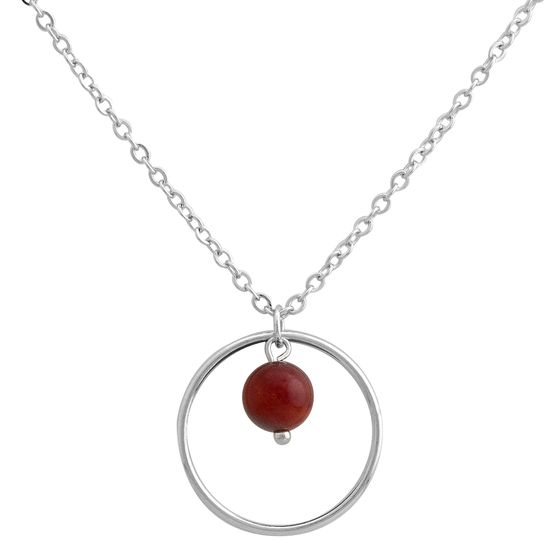 Silver necklace with coral