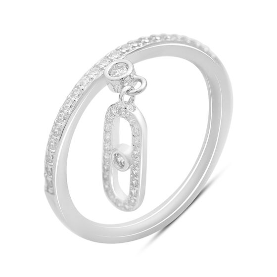 Silver ring with cubic zirconia
