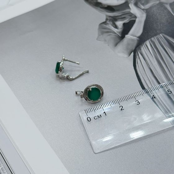 Срібні сережки з агатом 3.575ct