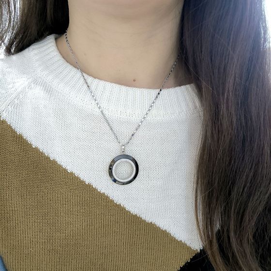 Срібна підвіска з керамікою