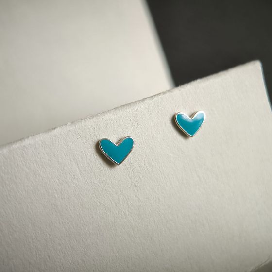 Срібні сережки з емаллю