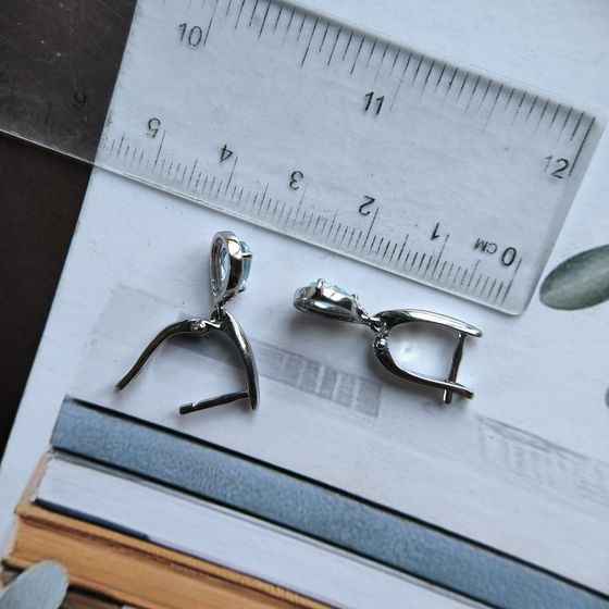 Срібні сережки з топазом 1.777ct