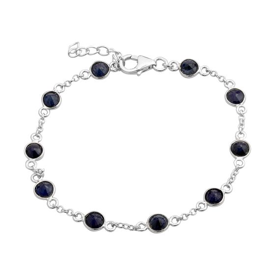 Silver bracelet with a sapphire