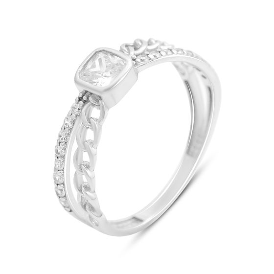 Silver ring with cubic zirconia