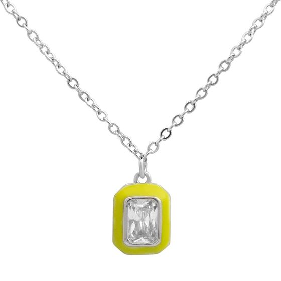 Silver necklace with phianites, semallu