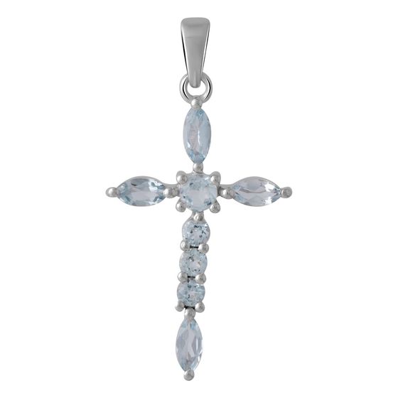Silver cross with topaz 1.98ct
