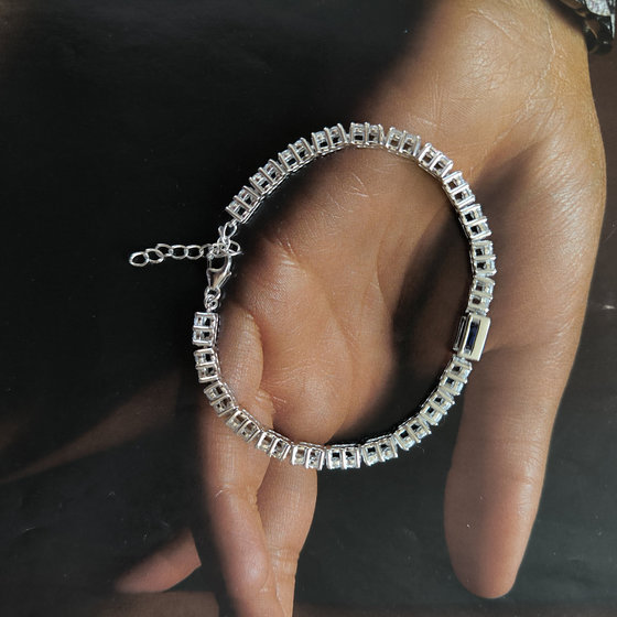 Срібний браслет з сапфіром nano 9.25ct