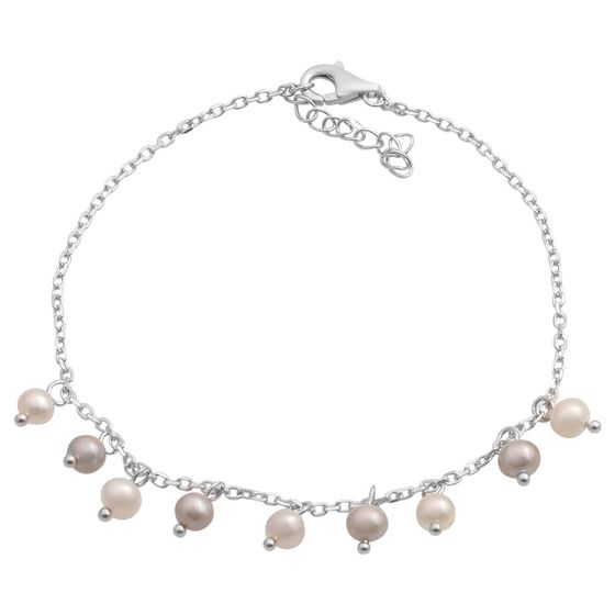 Silver bracelet with pearls