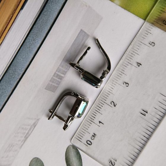 Срібні сережки з містик топазом 2.733ct