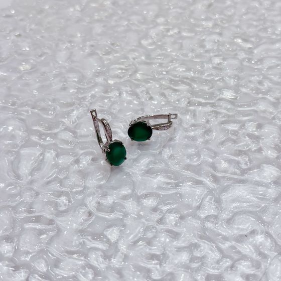 Серебряные серьги с агатом 4.932ct