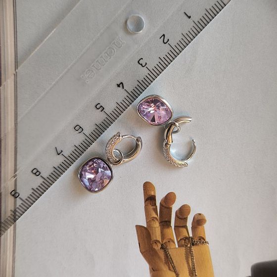 Silver Earrings with Fianites