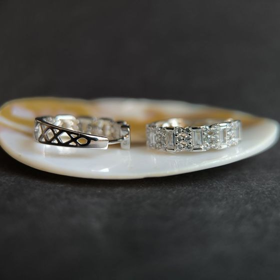 Silver Earrings with Fianites