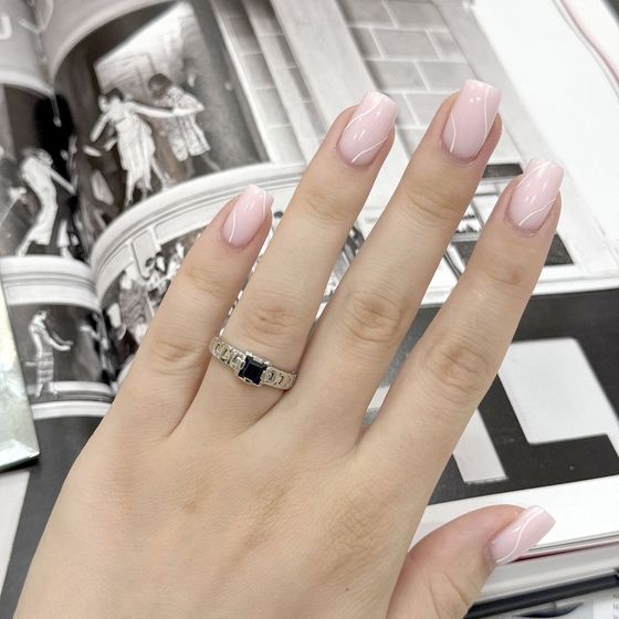 Срібна каблучка з сапфіром 0.75ct