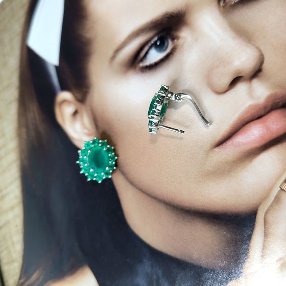 Срібні сережки з агатом 6,913 карата