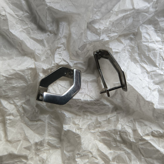 Silver earrings without stones