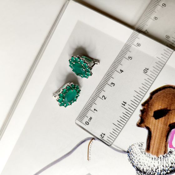 Срібні сережки з агатом 6,913 карата