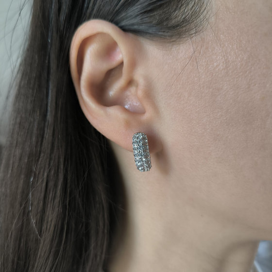 Silver earrings with cubic zirconia