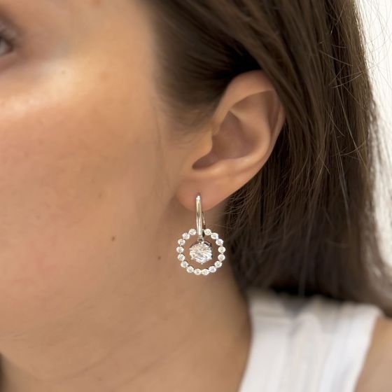Silver Earrings with Fianites