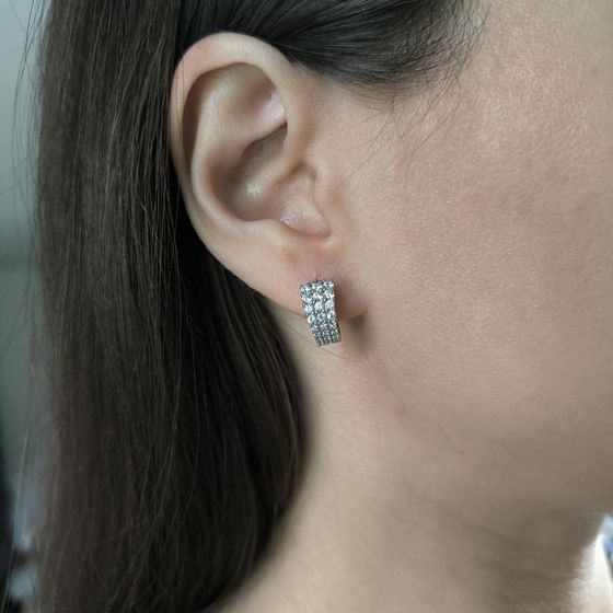 Срібні сережки з фіанітами