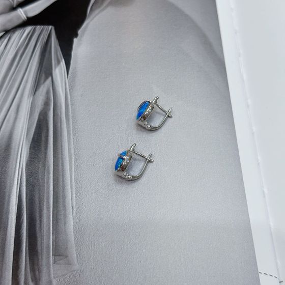 Серебряные серьги с опалом 2.06ct