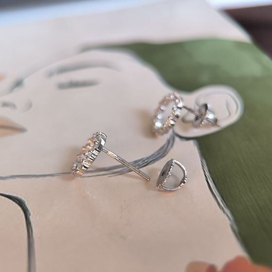 Срібні сережки з фіанітами