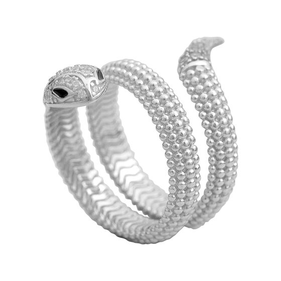 Срібна каблучка з фіанітами, емаллю