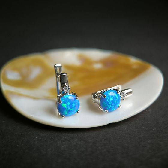 Серебряные серьги с опалом 1.698ct